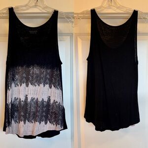 All Saints Snake Print Serpine Bard Vest Tank Top Black Cream Viscose Linen S